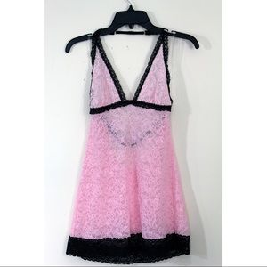 Victoria’s Secret Pink and Black Lacey Slip